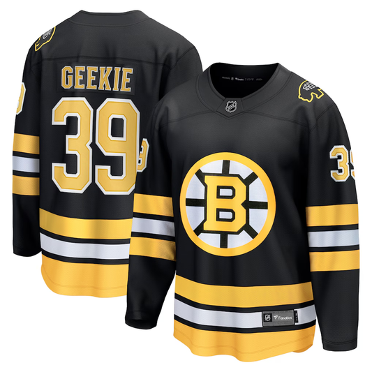 Men's Boston Bruins Morgan Geekie #39 Fanatics Black Home Breakaway Player Jersey
