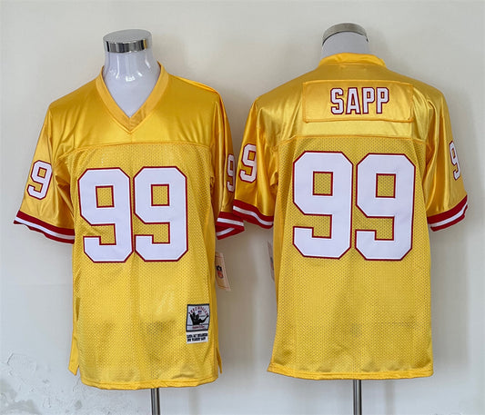 Men's Tampa Bay Buccaneers Warren Sapp Mitchell & Ness Yellow Legacy Replica Jersey1