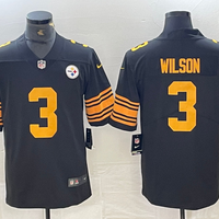 Men's Pittsburgh Steelers Russell Wilson #3 Black Alternate Game Jersey1