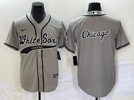 Men's Chicago White Sox Gray Replica Game Jersey1 Joint Edition