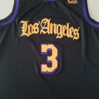 Men's Los Angeles Lakers Anthony Davis Black #3 Swingman Jersey1
