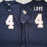 Men's Norte Dame Fighting Irish Jeremiyah Love #4 Navy Game Jersey