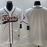 Men's Detroit Tigers White Blank Replica Jersey1 Joint Edition