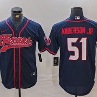 Men's Houston Texans Will Anderson Jr. #51 Navy Player Jersey1
