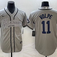 Men's New York Yankees Anthony Volpe #11 Gray Player Jersey1 Joint Edition
