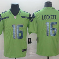 Men's Seattle Seahawks Tyler Lockett #16 Green Game Jersey