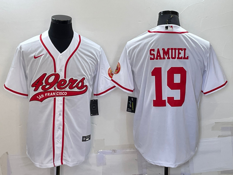 Men's San Francisco 49ers Deebo Samuel #19 White Game Jersey1 Joint Edition