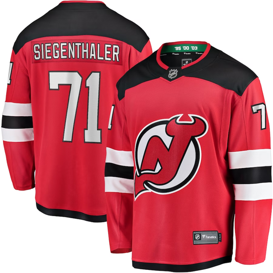Men's New Jersey1 Devils Jonas Siegenthaler #71 Red Player Game Jersey1