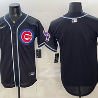 Men's Chicago Cubs Fashion Replica Black Out Jersey