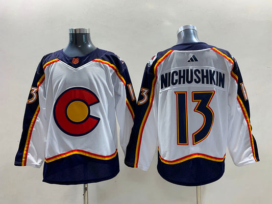 Men's Colorado Avalanche Valeri Nichushkin #13 White Breakaway Player Jersey1