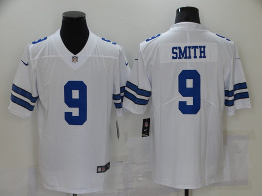 Men's Dallas Cowboys Emmitt Smith #9 White Custom1 Game Jersey1