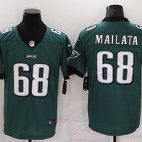 Men's Philadelphia Eagles Jordan Mailata #68 Midnight Green Game Jersey1