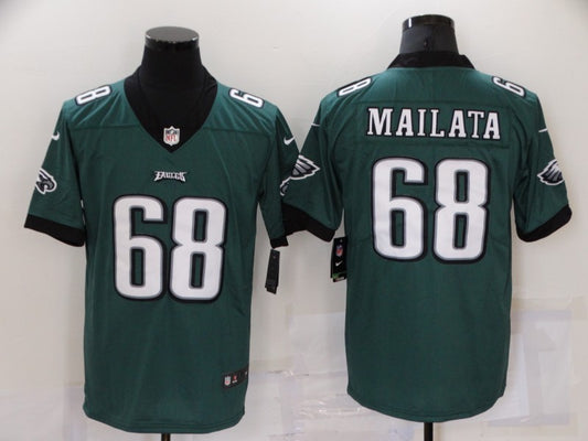 Men's Philadelphia Eagles Jordan Mailata #68 Midnight Green Game Jersey1