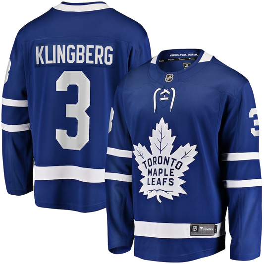 Men's Toronto Maple Leafs John Klingberg #3 Blue Player Game Jersey1