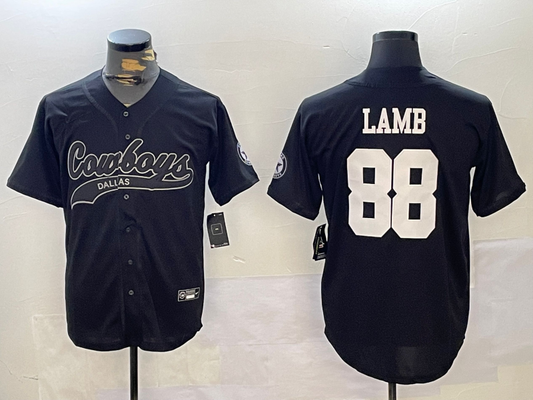 Men's Dallas Cowboys CeeDee Lamb #88 Black Alternate Player Jersey1