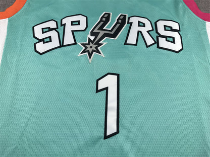 Men's San Antonio Spurs Victor Wembanyama #1 Turquoise 2022/23 Swingman Jersey1 - City Edition