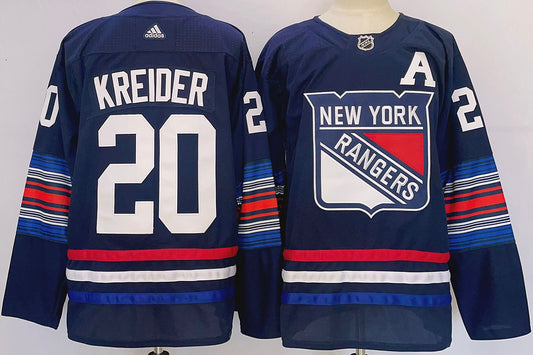Men's New York Rangers Chris Kreider #20 Blue Game Jersey1