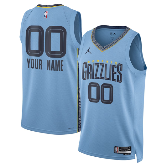 Men's Memphis Grizzlies Blue 2022/23 Swingman Custom Jersey1 - Statement Edition