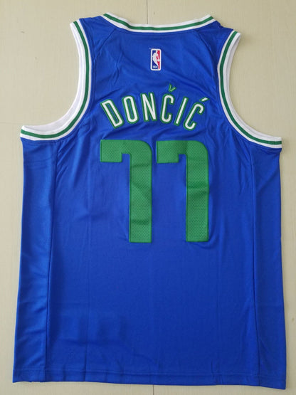 Men's Dallas Mavericks Luka Doncic #77 Blue Classics Swingman Jersey1