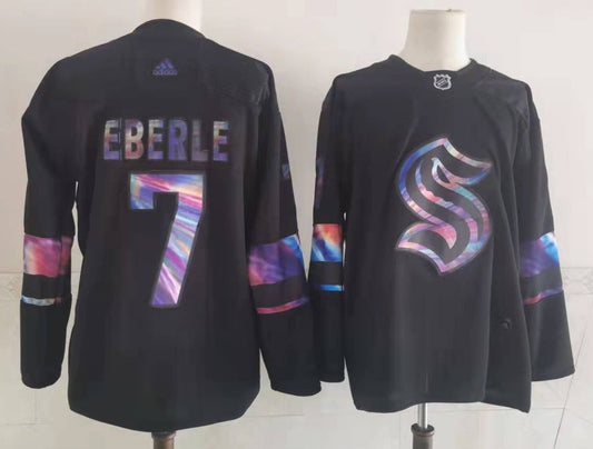 Men's Seattle Kraken Jordan Eberle #7 Black Game Jersey1