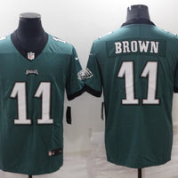 Men's Philadelphia Eagles A.J. Brown #11 Midnight Green Player Game Jersey1