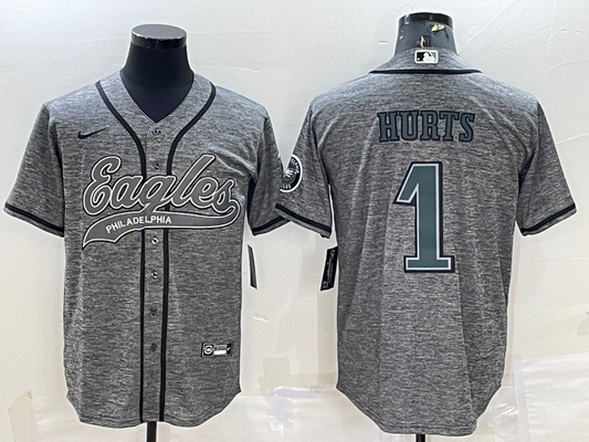 Men's Philadelphia Eagles Jalen Hurts #1 Gray Player Jersey1 Joint Edition