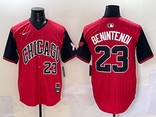 Men's Chicago White Sox Andrew Benintendi #23 Red/Black 2025 City Connect Limited Player Jersey1