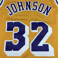Men's Los Angeles Lakers Magic Johnson #32 Yellow Throwback Jersey1
