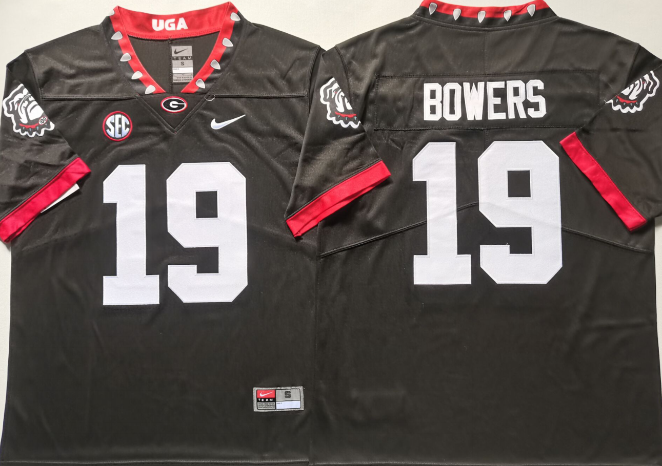 Men's Georgia Bulldogs Brock Bowers #19 Dog Pound Black Player Game Jersey