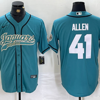 Men's Jacksonville Jaguars Josh Hines-Allen #41 Teal Game Jersey1