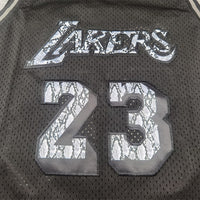 Men's Los Angeles Lakers LeBron James #23 Black 2018/19 Hardwood Classics Swingman Jersey1