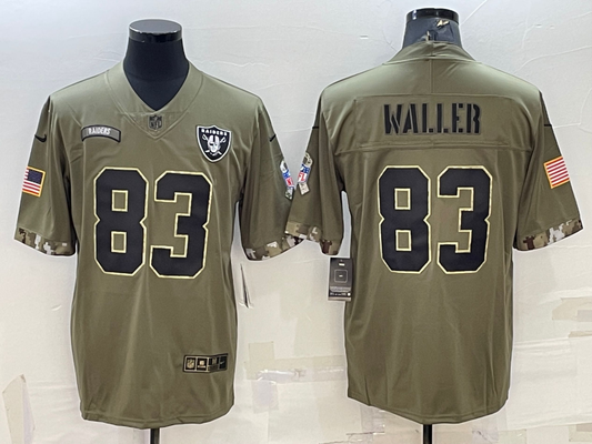 Men's Las Vegas Raiders Darren Waller #83 Olive 2022 Salute To Service Limited Jersey1
