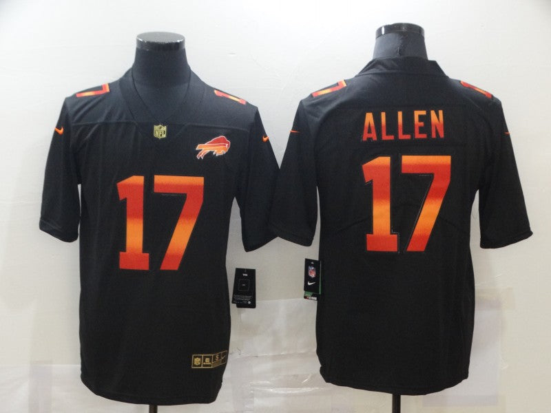 Men's Buffalo Bills #17 Josh Allen Black Alternate Game Jersey1