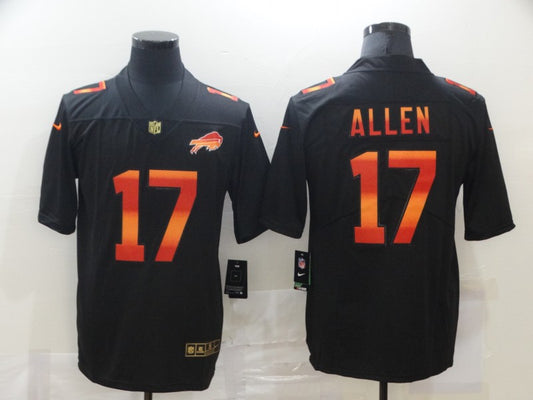 Men's Buffalo Bills #17 Josh Allen Black Alternate Game Jersey1