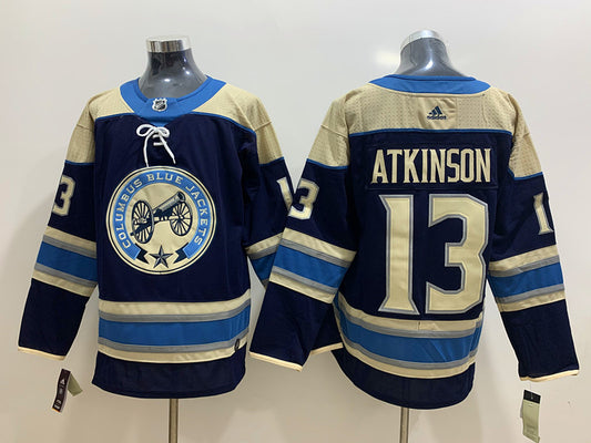 Men's Columbus Blue Jackets Cam Atkinson #13 Navy Breakaway Player Jersey1