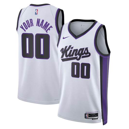 Men's Sacramento Kings White Swingman Custom Jersey1 - Association Edition