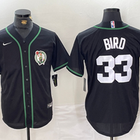 Men's Boston Celtics Larry Bird #33 Black Replica Player Jersey