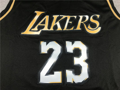 Men's Los Angeles Lakers LeBron James #23 Black Swingman Player Jersey1