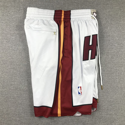 Men's Miami Heat White Pocket Shorts1