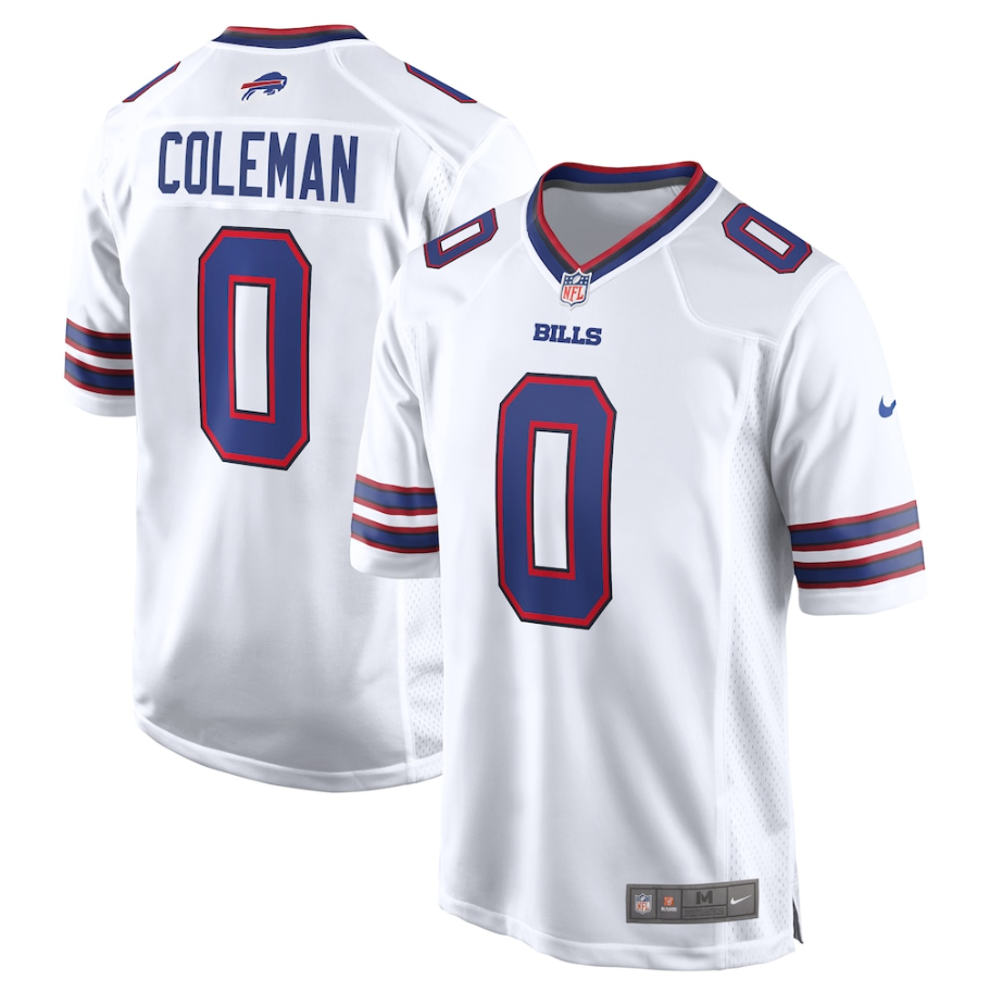 Men's Buffalo Bills Keon Coleman #0 White Game Jersey