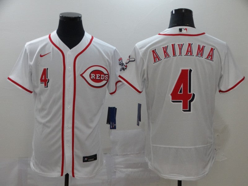 Men's Cincinnati Reds Shogo Akiyama #4 White Replica Baseball Jersey1