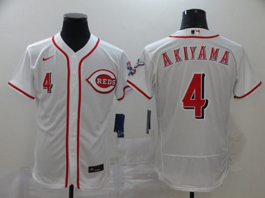 Men's Cincinnati Reds Shogo Akiyama #4 White Replica Baseball Jersey1