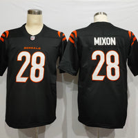 Men's Cincinnati Bengals Joe Mixon #28 Black Game Player Jersey2