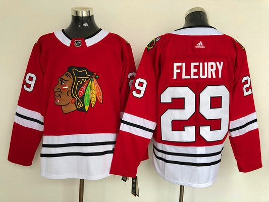 Men's Chicago Blackhawks Marc Andre Fleury #29 Red Home Breakaway Player Jersey1