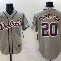 Men's Detroit Tigers Spencer Torkelson #20 Gray Replica Player Jersey1