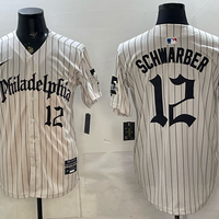 Men's Philadelphia Phillies Kyle Schwarber #12 Cream Replica Player Jersey
