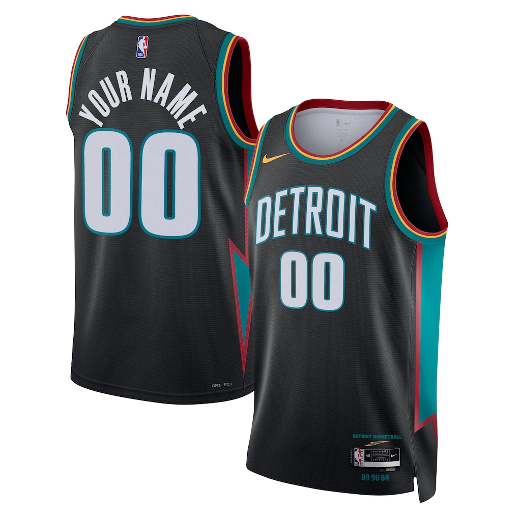 Detroit Pistons Charcoal 2025-26 City Edition Swingman Custom Jersey - JerseysFreak