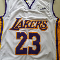 Men's Los Angeles Lakers LeBron James #23 NBA White Swingman Jersey1