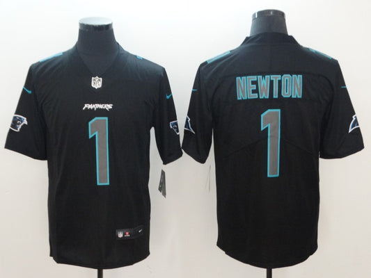 Men's Carolina Panthers Cam Newton #1 Black Game Player Jersey1