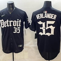 Men's Detroit Tigers Justin Verlander #35 Black Replica Player Jersey